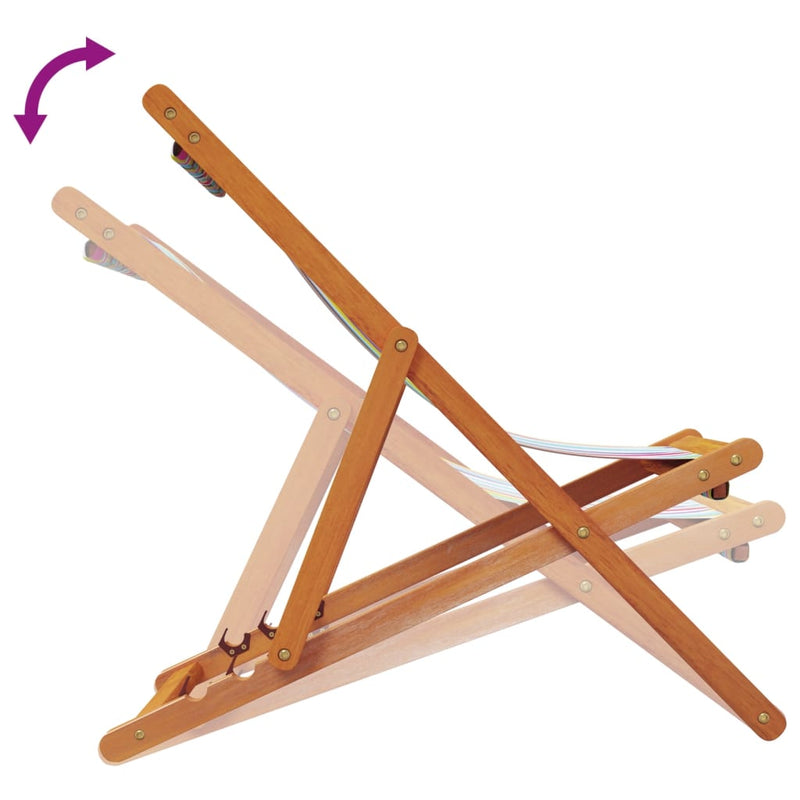 Scaune pliante 2 buc. Material textil multicolor