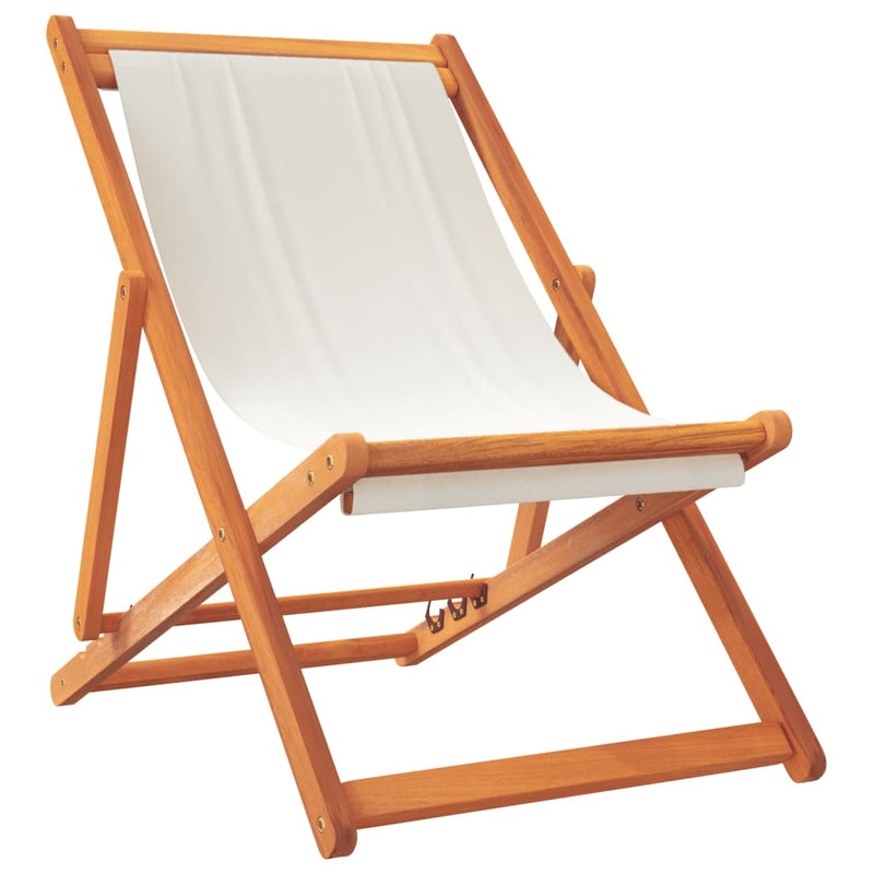 Scaune pliante 2 buc. material textil alb crem