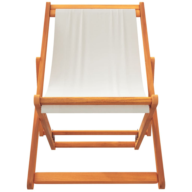 Scaune pliante 2 buc. material textil alb crem