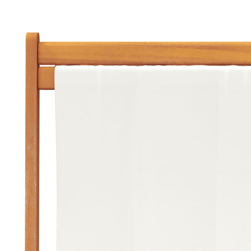 Scaune pliante 2 buc. material textil alb crem