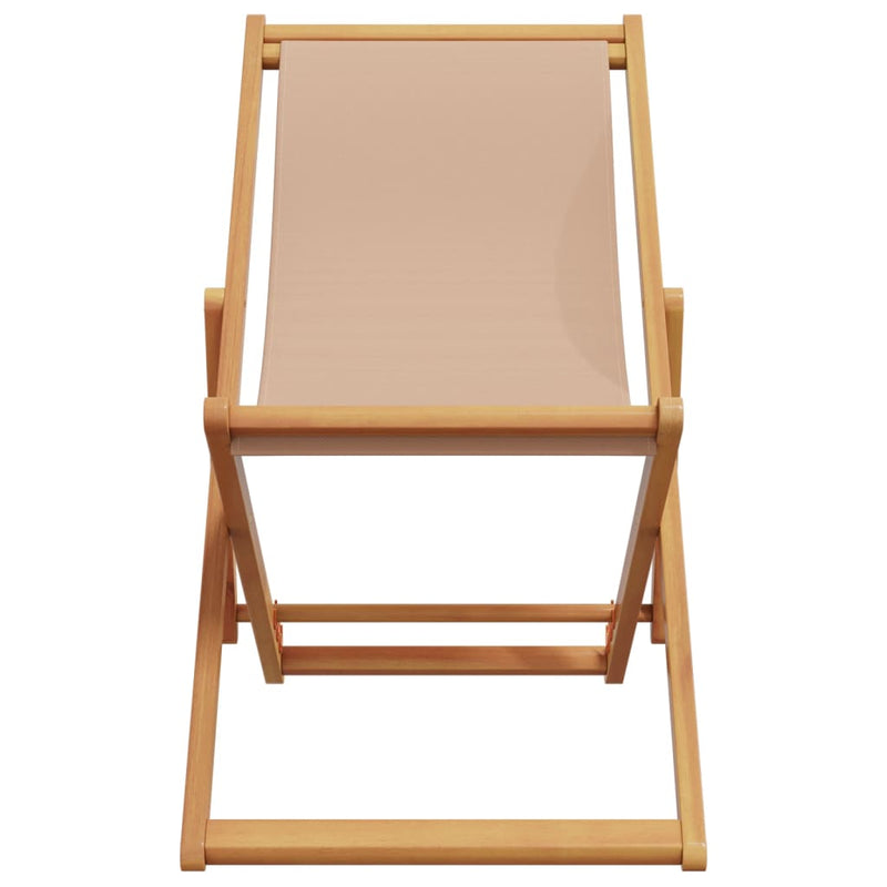 Scaune pliante 2 buc. Material textil taupe și lemn masiv