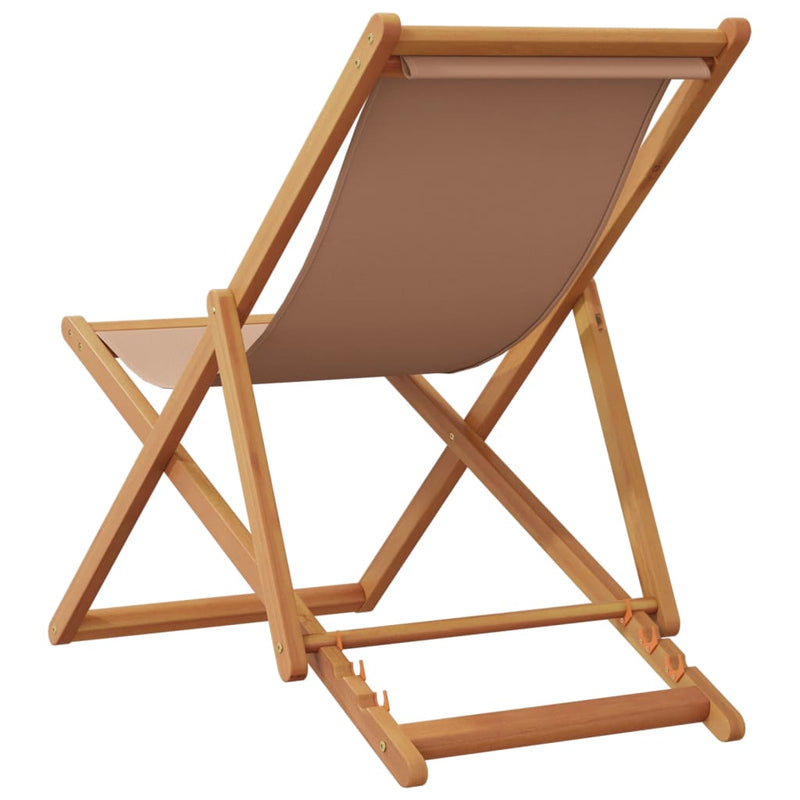 Scaune pliante 2 buc. Material textil taupe și lemn masiv