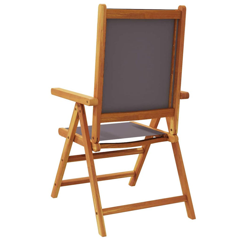 Scaune pliante rabatabile, 4 buc., material textil antracit și lemn masiv