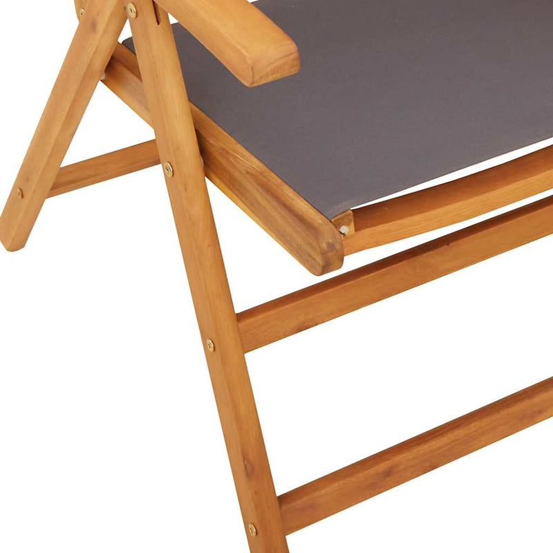 Scaune pliante rabatabile, 8 buc., material textil antracit și lemn masiv