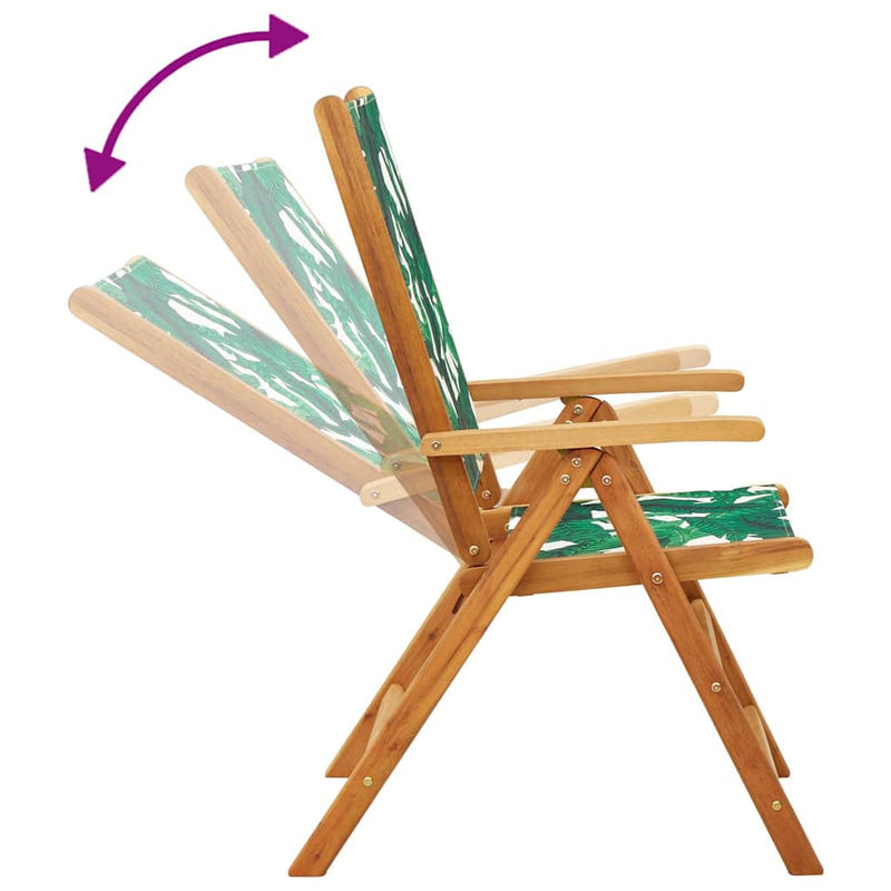 Scaune pliante rabatabile, 6 buc., material textil verde și lemn masiv