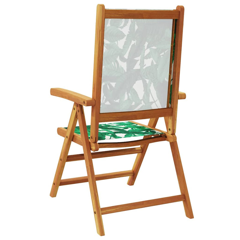 Scaune pliante rabatabile, 8 buc., material textil verde și lemn masiv