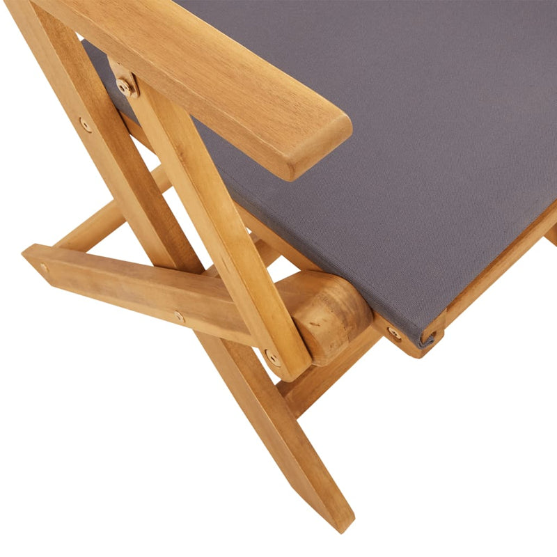 Scaune pliante 4 buc. Material textil antracit și lemn masiv