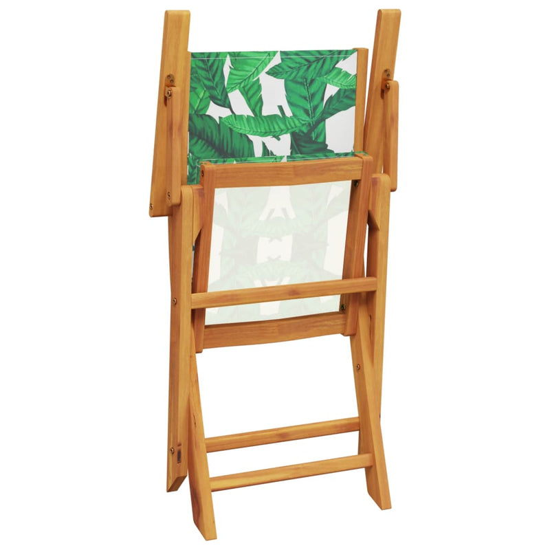 Scaune pliante 4 buc. Material textil verde și lemn masiv
