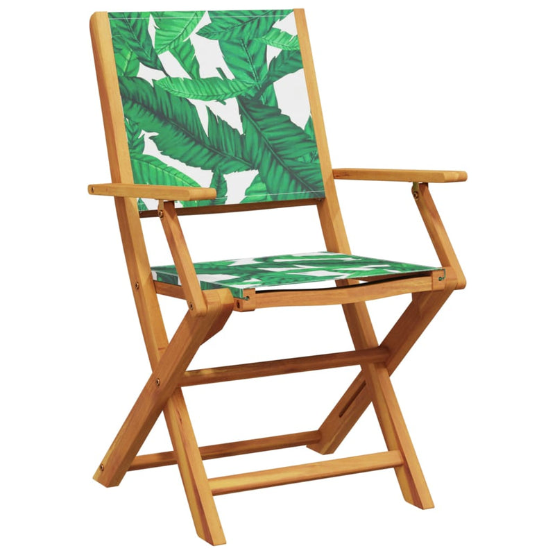 Scaune pliante 6 buc. Material textil verde și lemn masiv
