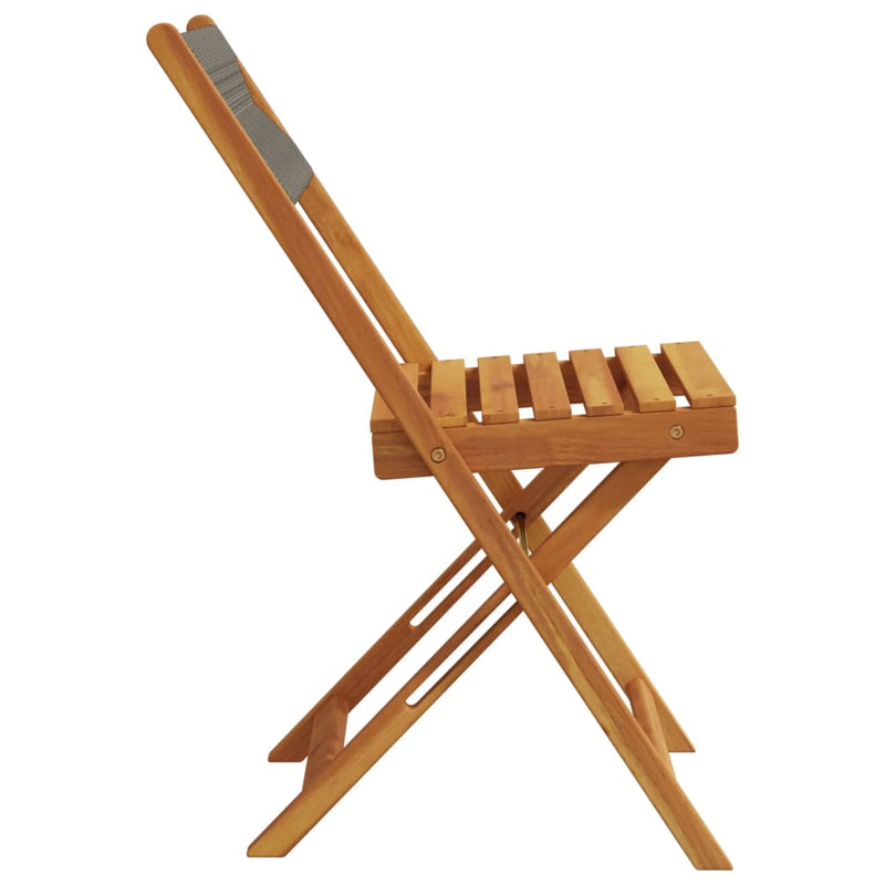 Scaune pliante din lemn masiv de salcâm gri, 6 buc.