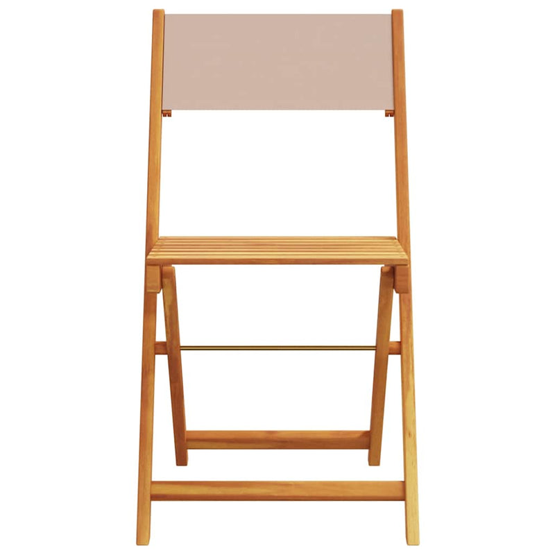 Scaune pliante 8 buc. material textil taupe și lemn masiv