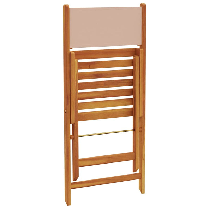 Scaune pliante 8 buc. material textil taupe și lemn masiv