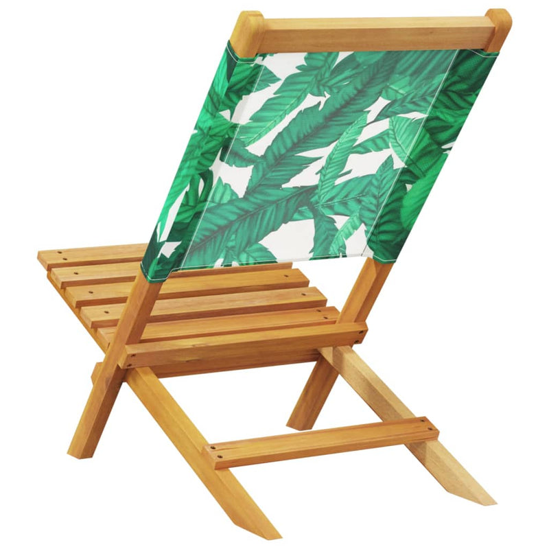 Scaune pliante 4 buc. Material textil verde și lemn masiv