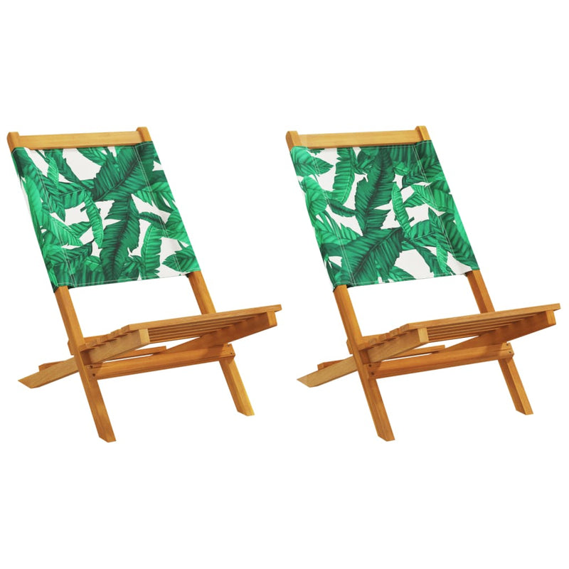 Scaune pliante 8 buc. Material textil verde și lemn masiv