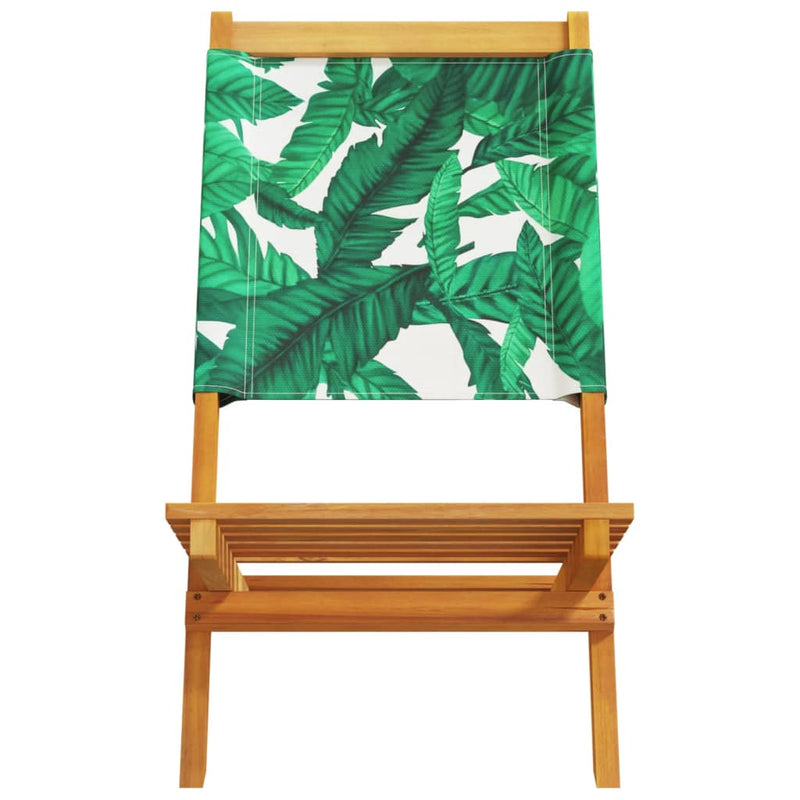 Scaune pliante 8 buc. Material textil verde și lemn masiv