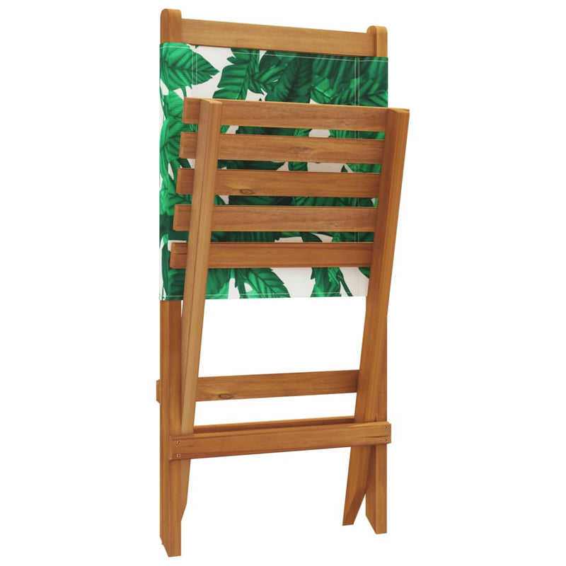 Scaune pliante 8 buc. Material textil verde și lemn masiv