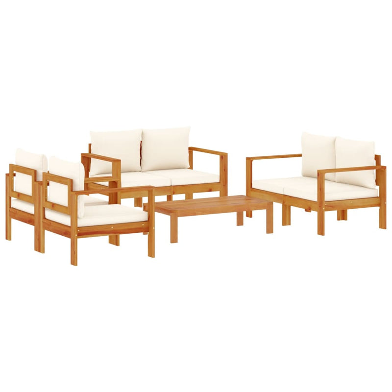 Set de canapele de grădină cu perne, 5 buc., lemn masiv acacia