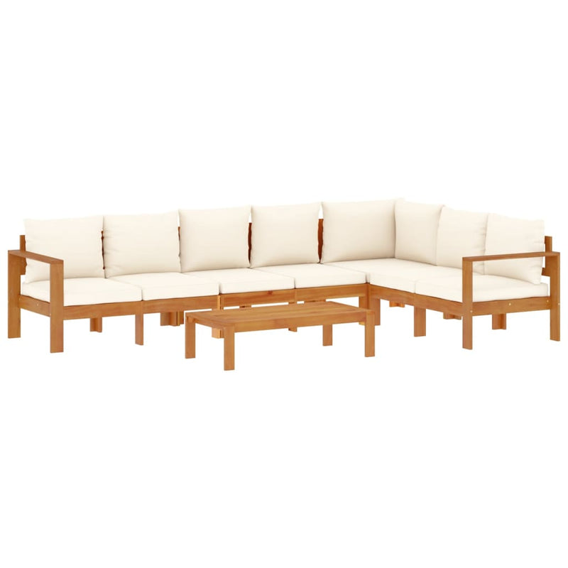 Set de canapele de grădină cu perne, 5 buc., lemn masiv acacia