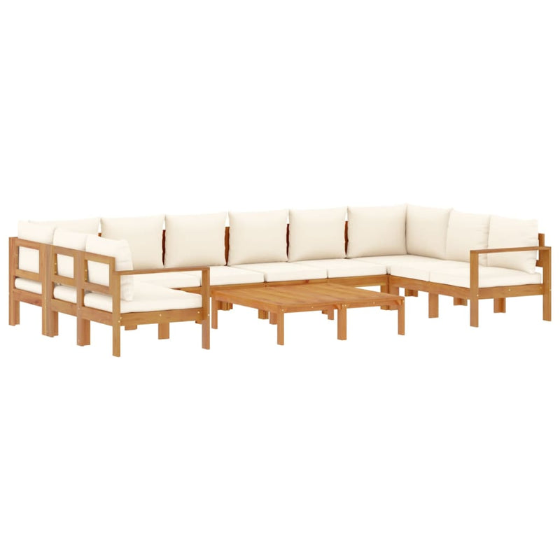 Set de canapele de grădină cu perne, 8 piese, lemn masiv acacia