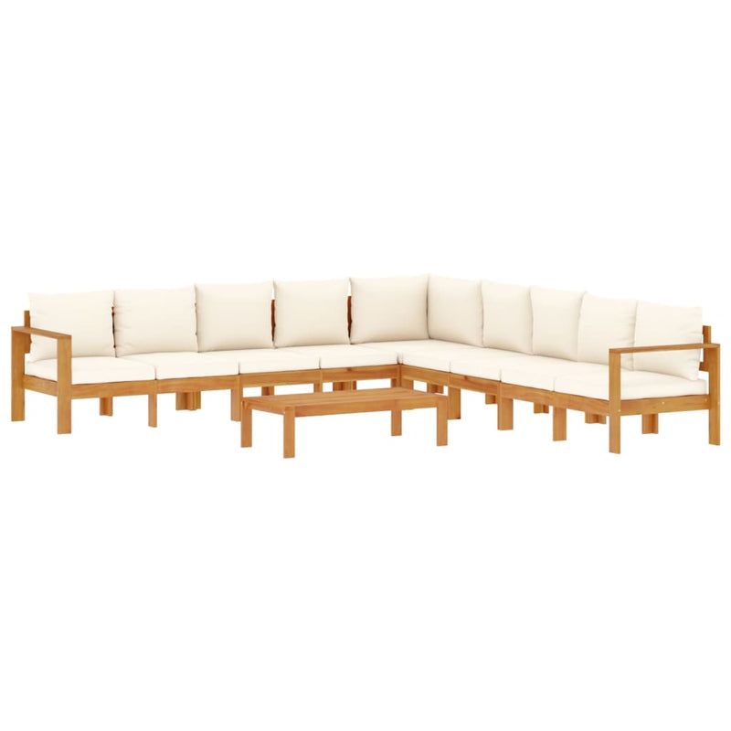 Set de canapele de grădină cu perne, 6 piese, lemn masiv acacia