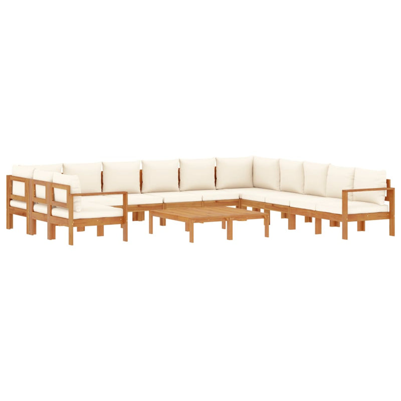 Set de canapele de grădină cu perne, 9 piese, lemn masiv acacia