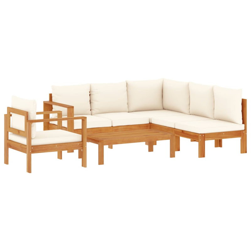 Set de canapele de grădină cu perne, 5 buc., lemn masiv acacia