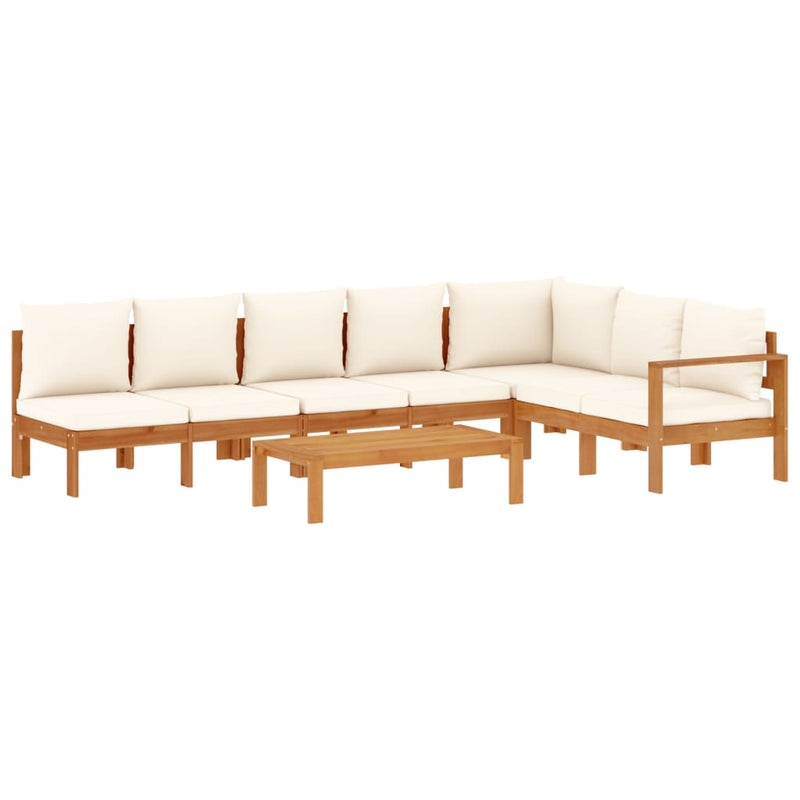Set de canapele de grădină cu perne, 5 buc., lemn masiv acacia