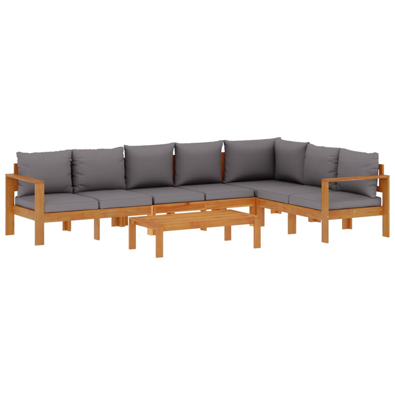 Set de canapele de grădină cu perne, 5 buc., lemn masiv acacia