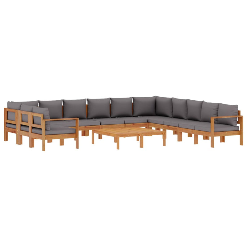 Set de canapele de grădină cu perne, 9 piese, lemn masiv acacia