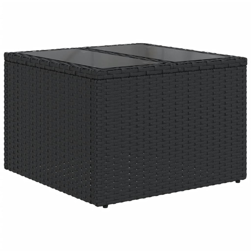 Set canapele de grădină cu 5 piese și perne, poliratan negru
