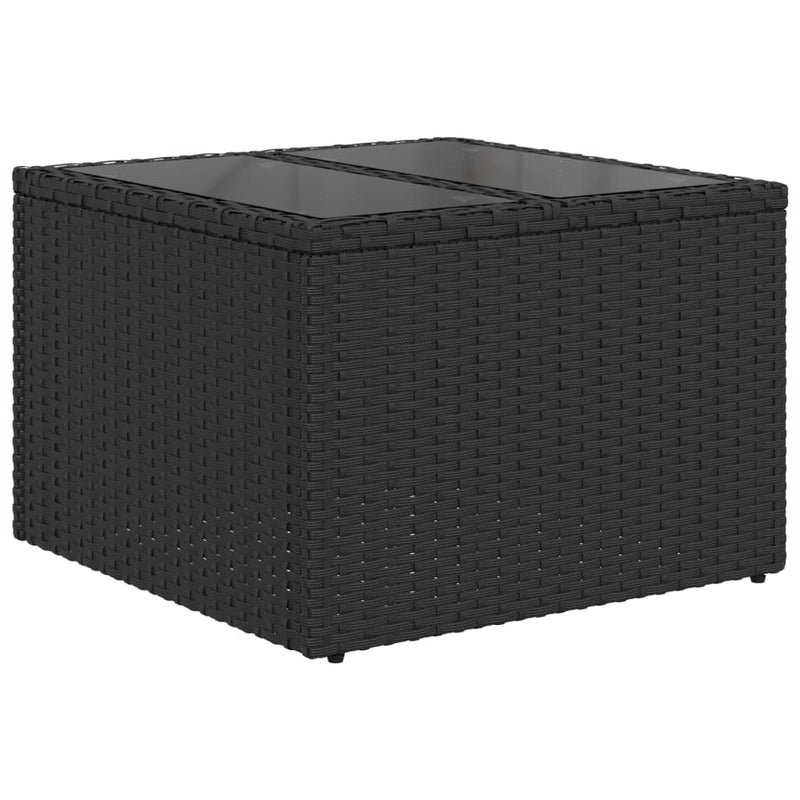 Set canapele de grădină cu 9 piese și perne, poliratan negru