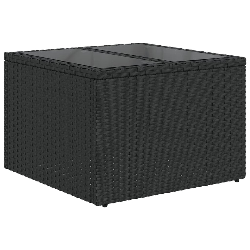 Set canapele de grădină cu 11 piese și perne, poliratan negru