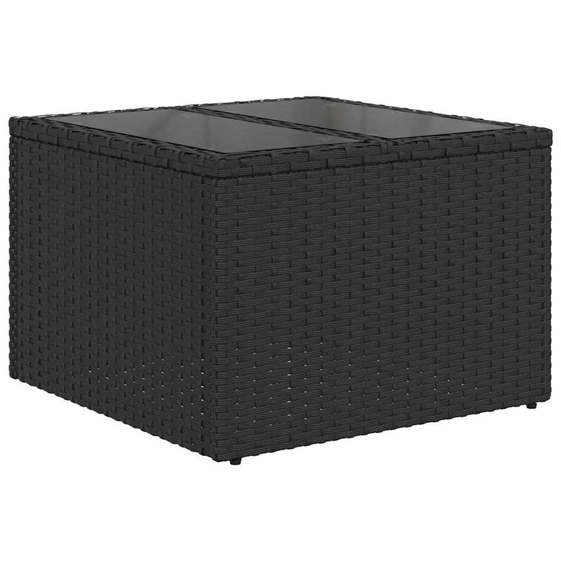 Set canapele de grădină cu 6 piese și perne, poliratan negru