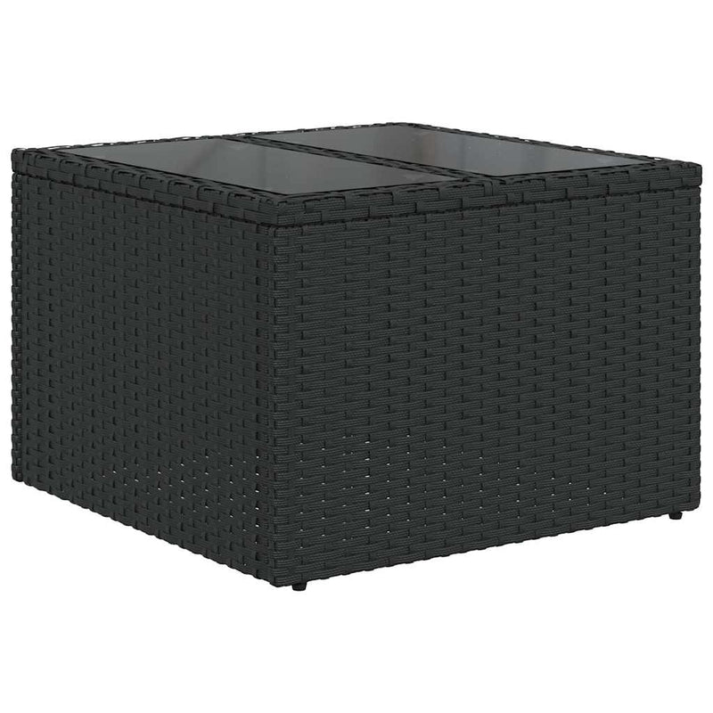 Set canapele de grădină cu 6 piese și perne, poliratan negru