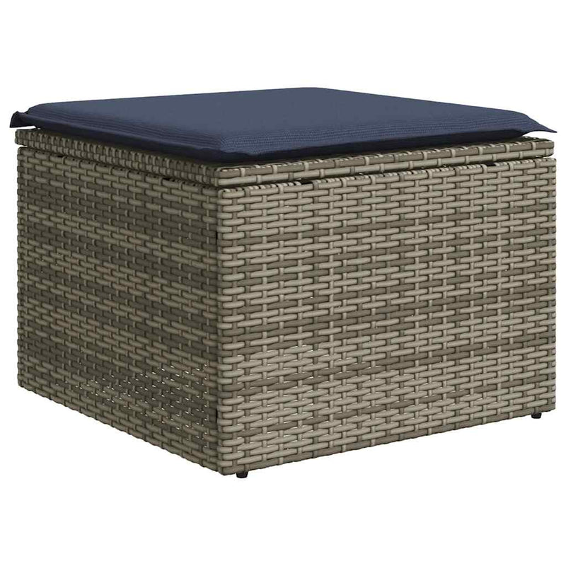 Set canapele de grădină cu 7 piese și perne, gri, poliratan