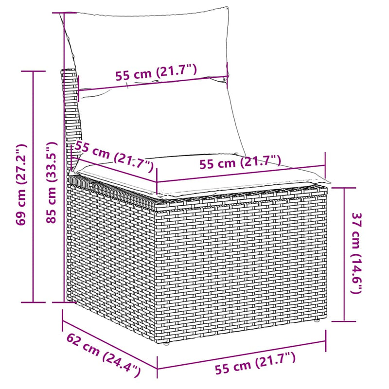 Set canapele de grădină cu perne 10 piese gri deschis poliratan