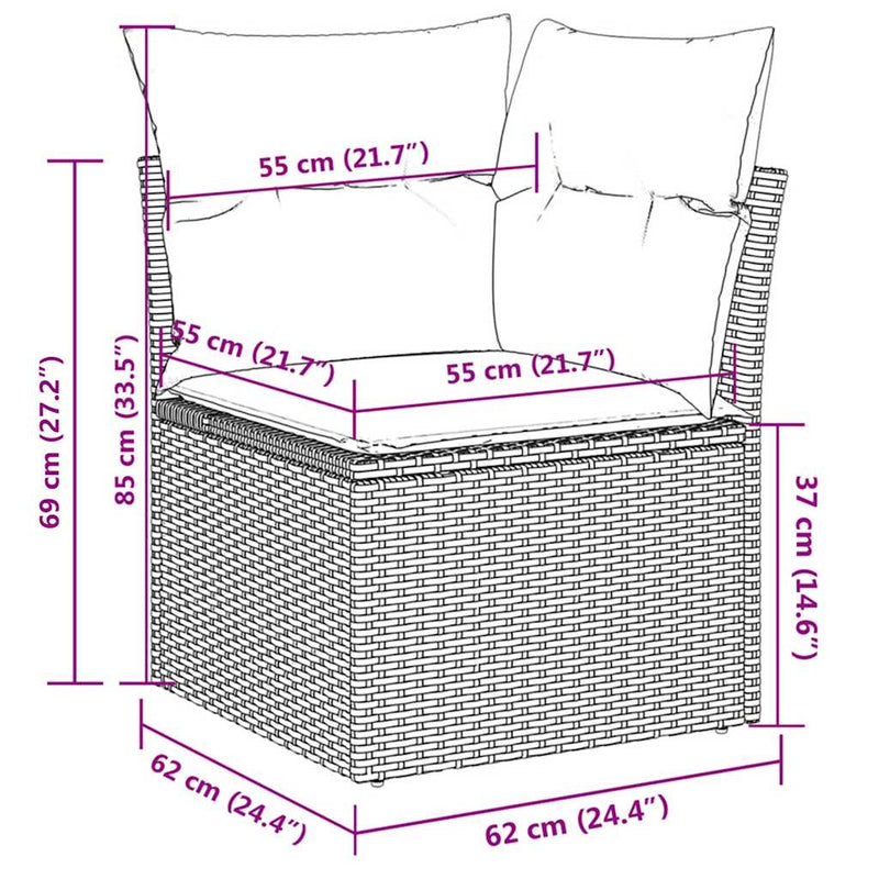 Set canapele de grădină cu perne, 5 piese, bej, poliratan