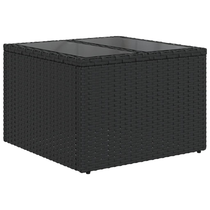 Set canapele de grădină cu 11 piese și perne, poliratan negru
