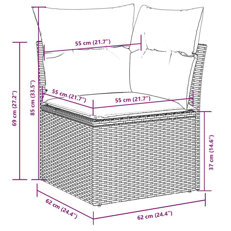 Set canapele de grădină cu perne 10 piese gri deschis poliratan