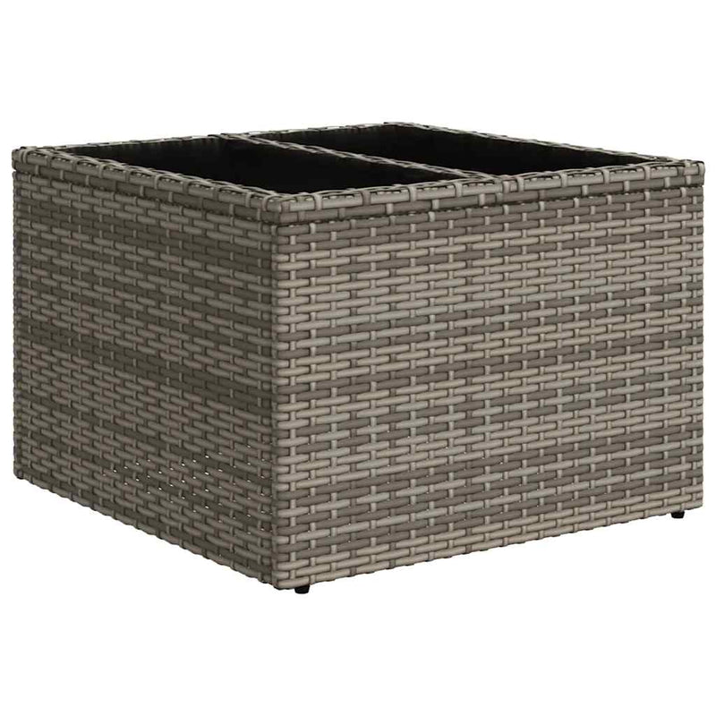 Set canapele de grădină cu 11 piese și perne, gri, poliratan