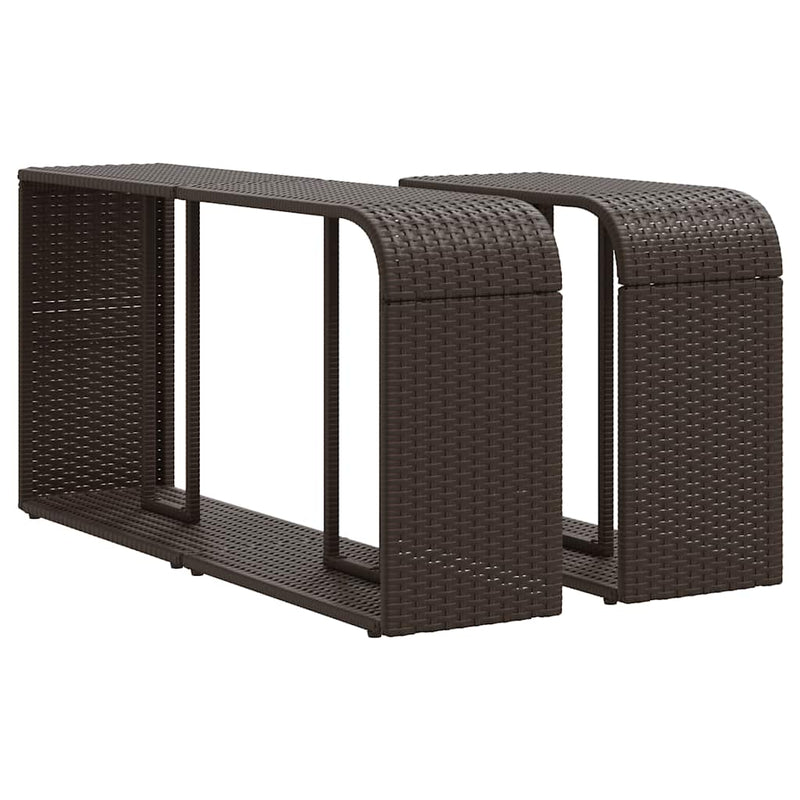 Set canapele de grădină cu 11 piese și perne, poliratan maro