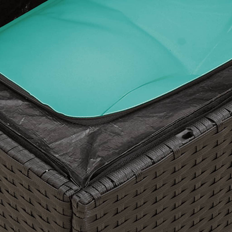 Set canapele de grădină cu perne, 11 piese, negru, poliratan
