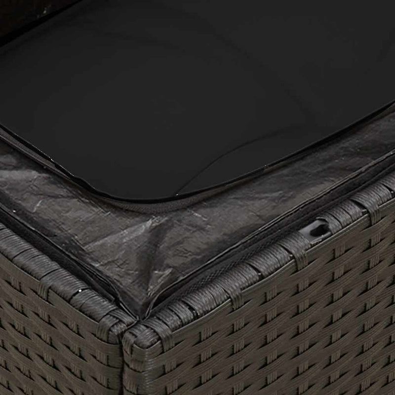 Set mobilier de grădină cu perne, 8 piese, negru, poliratan