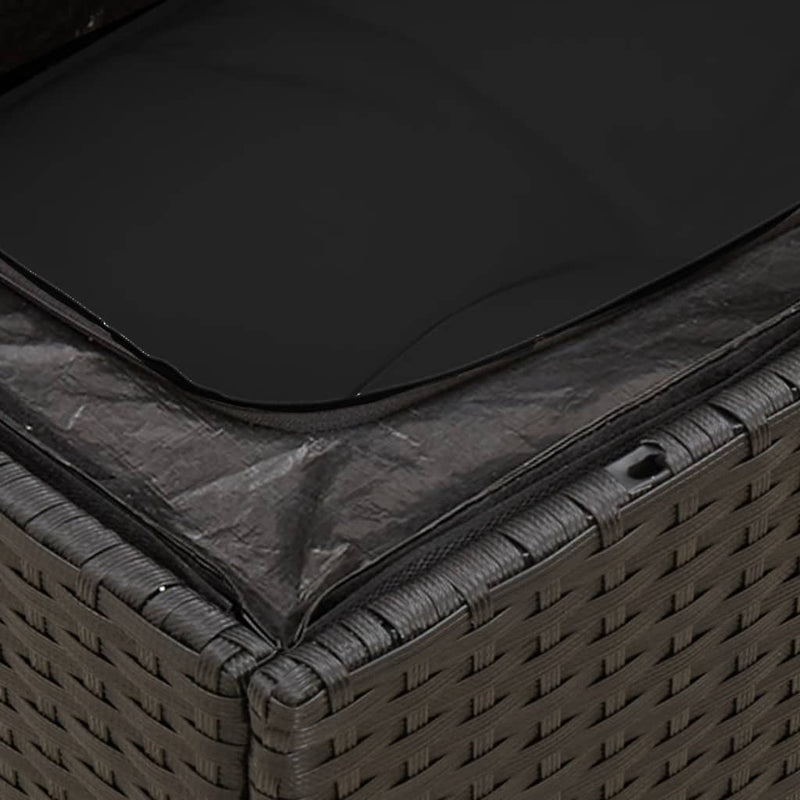 Set mobilier de grădină cu perne, 13 piese, negru, poliratan