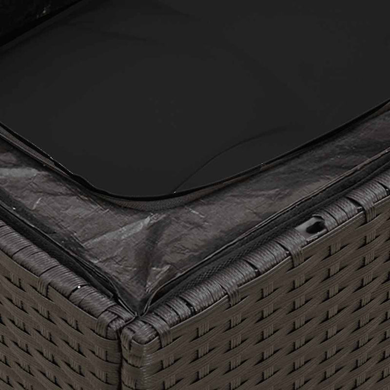 Set canapele de grădină cu perne, 11 piese, negru, poliratan