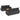 Set canapele de grădină cu perne, 7 piese, negru, poliratan