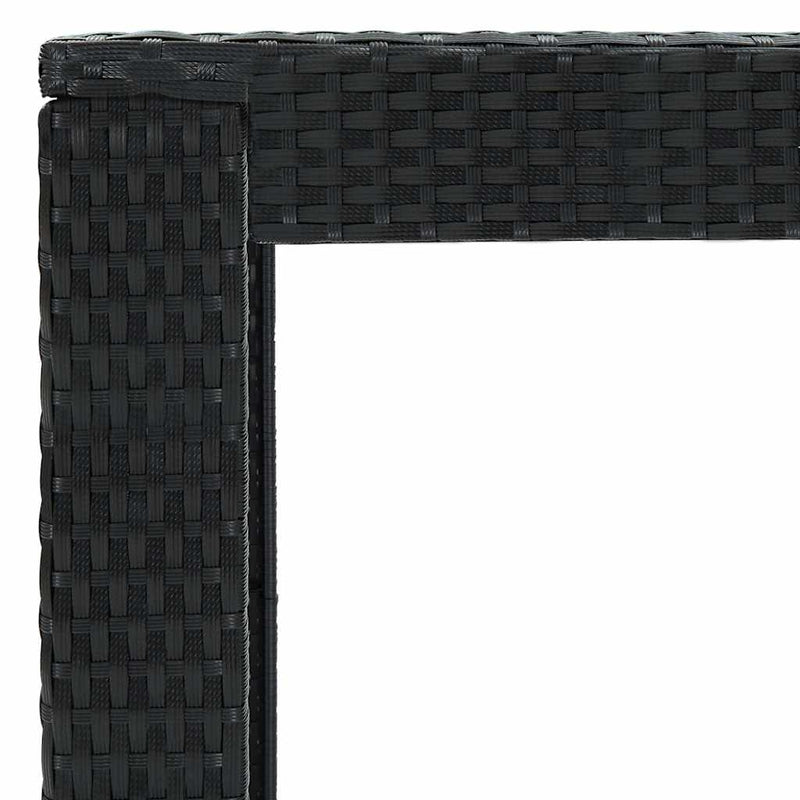 Set bar de grădină, 7 piese, cu perne, negru, poliratan