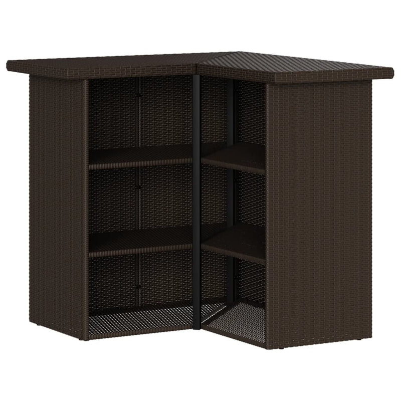 Set mobilier bar de grădină cu perne, 5 piese, maro, poliratan