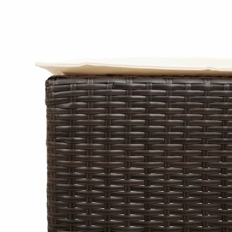Set mobilier bar de grădină cu perne, 5 piese, maro, poliratan