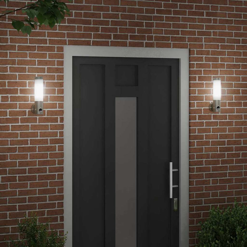 Lumină de perete pentru exterior 2 buc. Argintiu